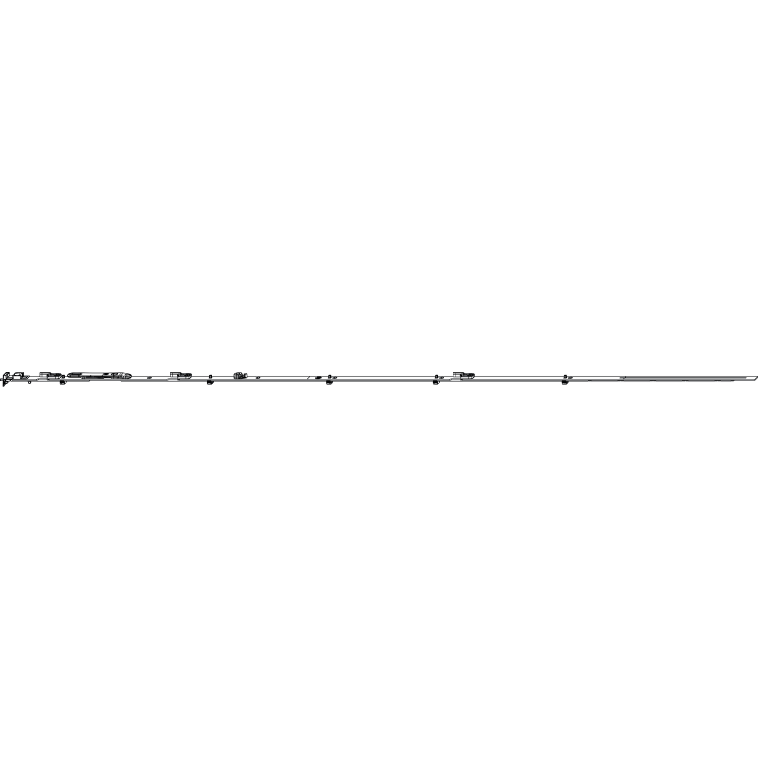 Maco #209514 MACO MM Stulpflügelgetriebe fix VZ, Beschlagsnut, KS, FFH 1591-1700 mm (209514)