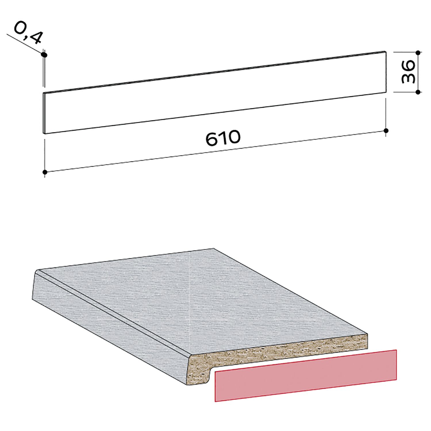WERZALIT Laminatstreifen Exclusiv polarweiß mit Schmelzkleber