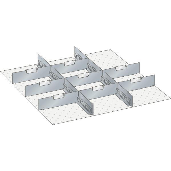 LISTA Einteilungsmaterial Trennwände 36E x 36E für Fronthöhe 100-125 mm 10-tlg.