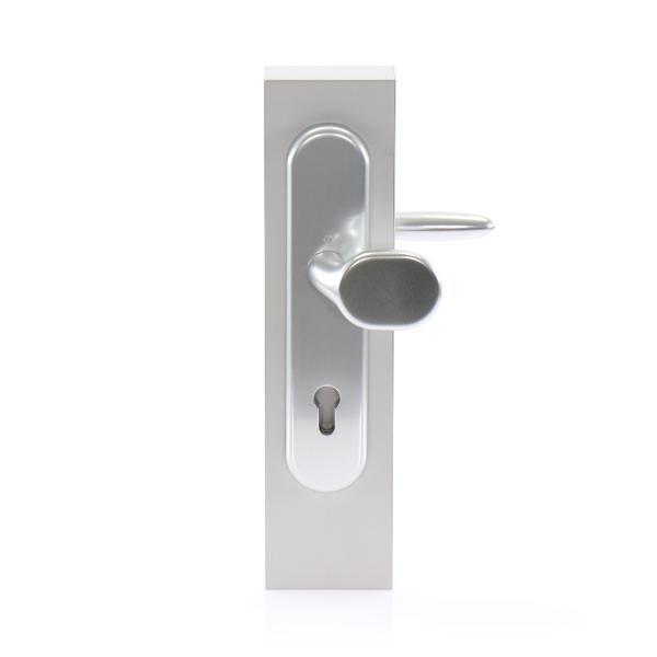 Hoppe SH-Wechselgarnitur VERONA-auf Schild PZ88, 37-47, SST, ohne Kzs., silber