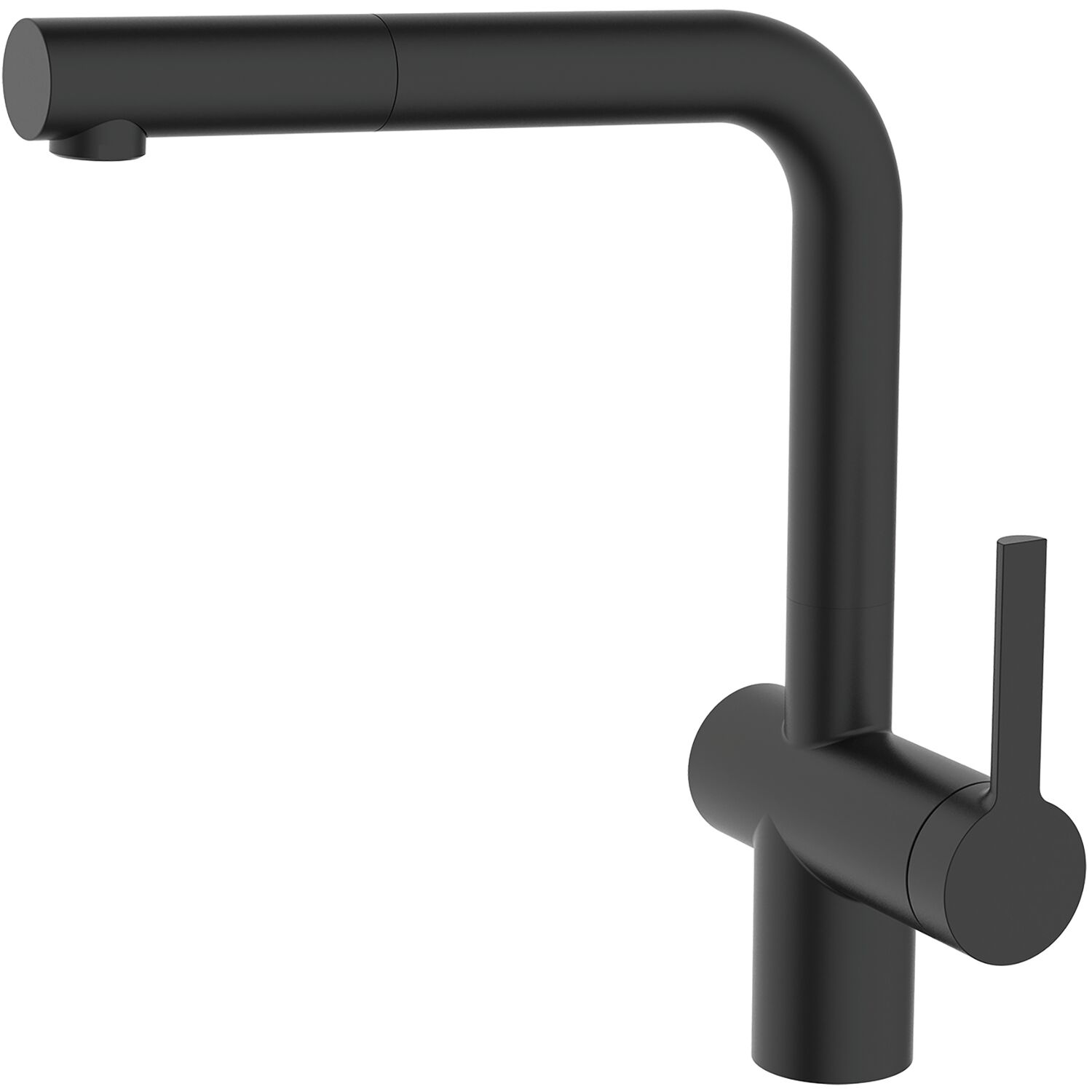solido Küchenarmatur CA1108BKU mit ausziehbarem Auslauf druckfest, Schwarz matt