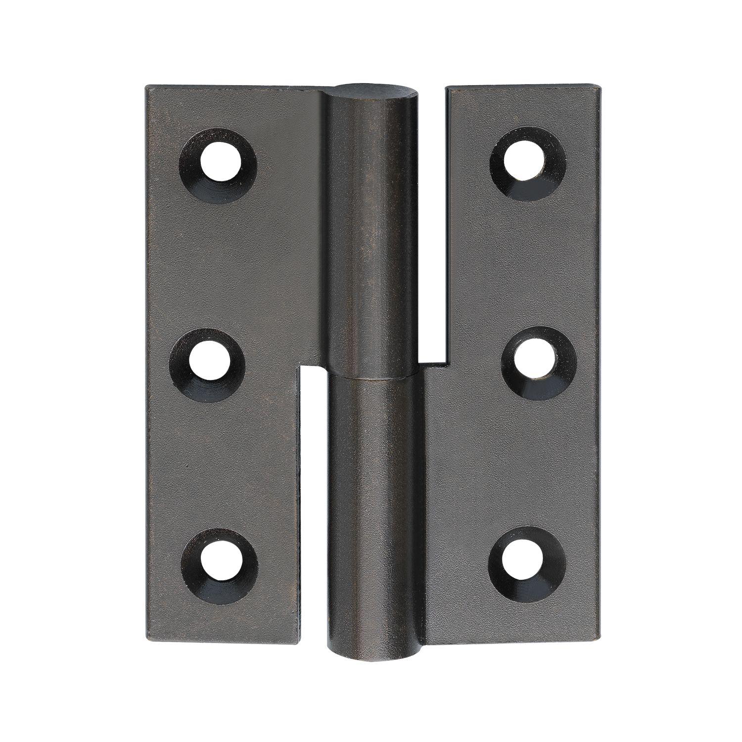 Möbelband gerade - Zylinderkopf rechts, 50x40 mm, Messing poliert