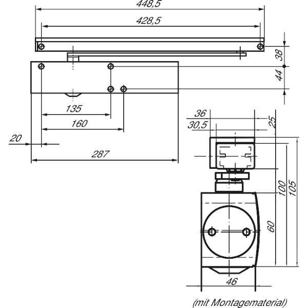 GEZE Gleitschiene BG, für TS 3000/5000 L, weiß RAL 9016