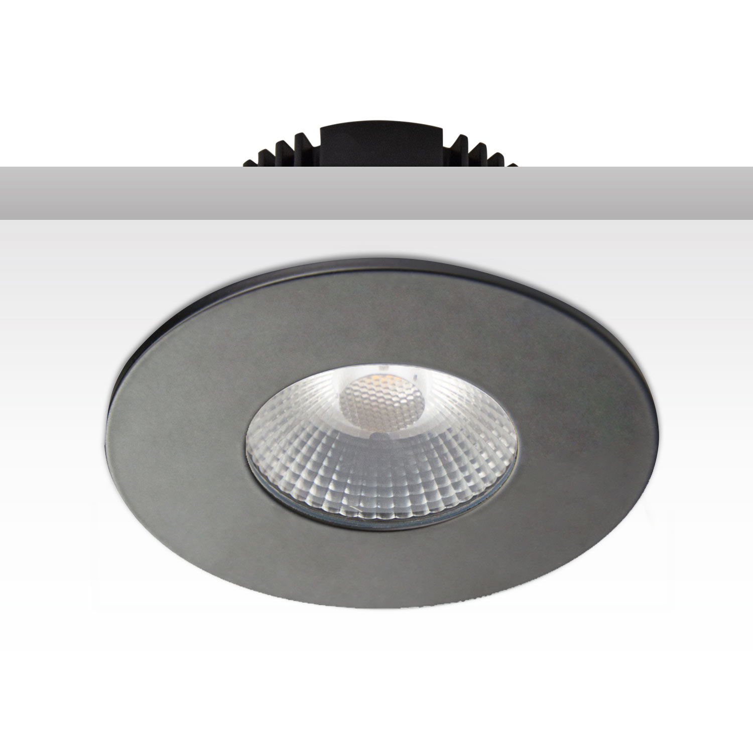ISOLED Cover Aluminium rund schwarz matt für Sys-68