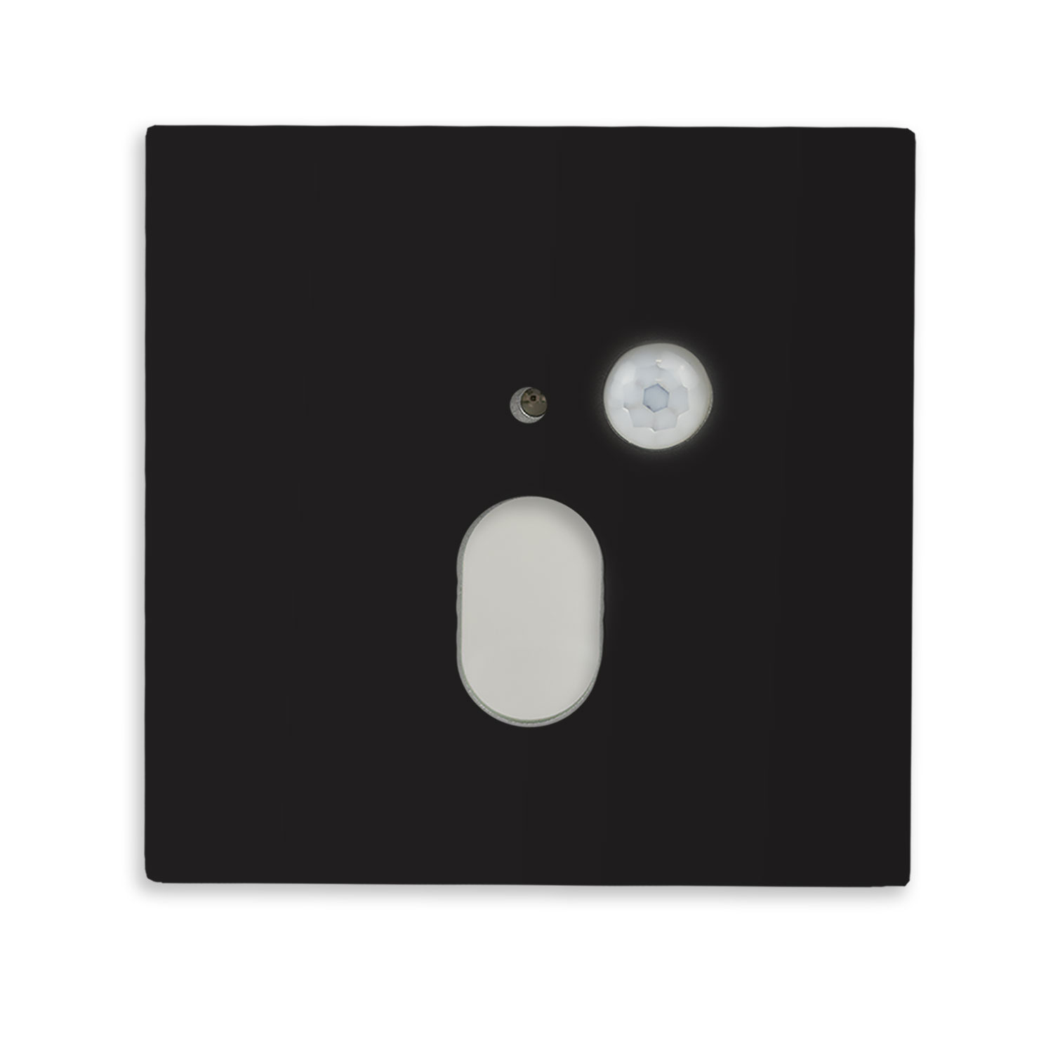 ISOLED Cover Aluminium eckig 1 schwarz für Wandeinbauleuchte Sys-Wall68 mit PIR Sensor
