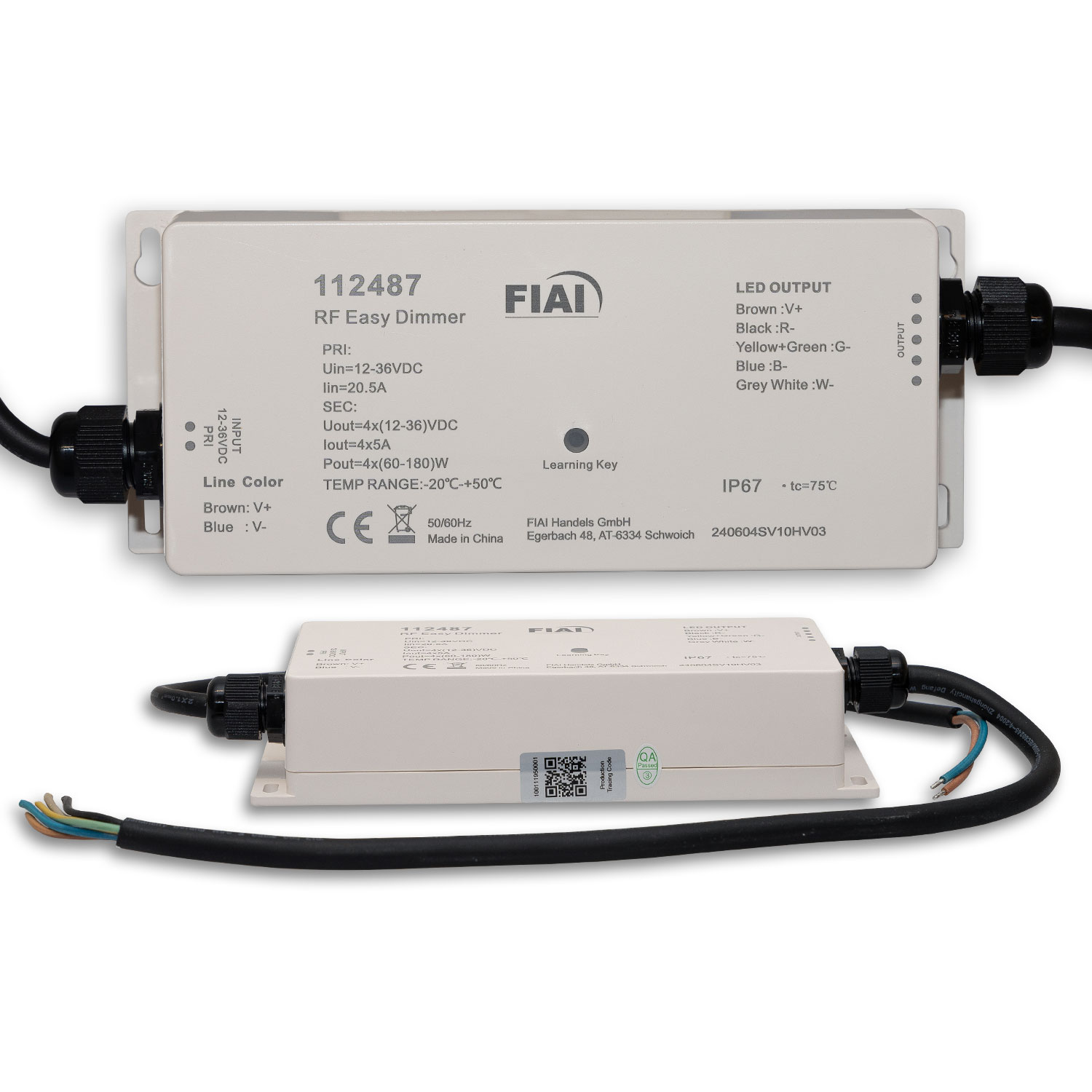 ISOLED Sys-One Funk PWM-Dimmer IP66 4 Kanal 12-36V 4x5A 48V 4x2A