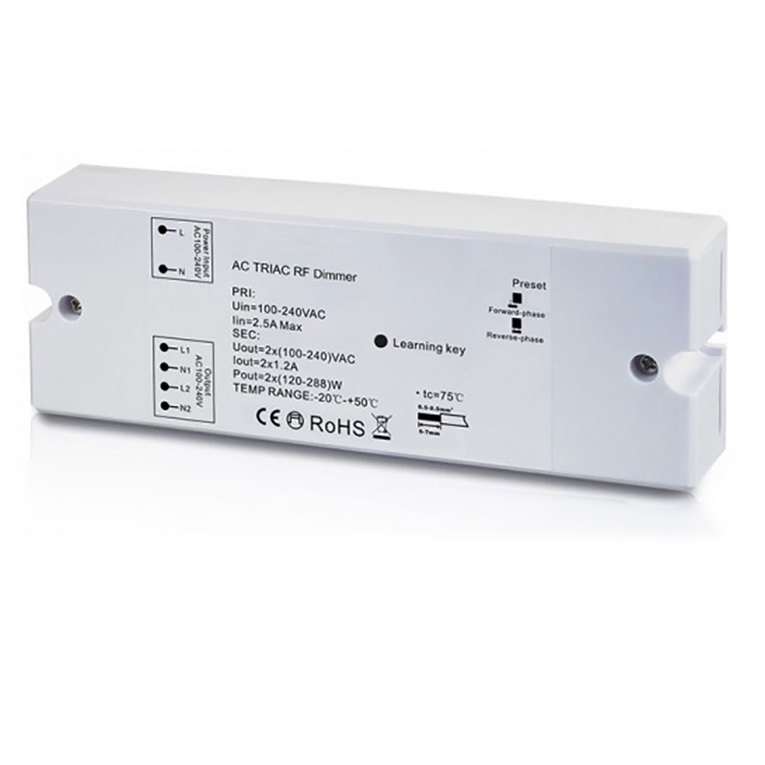ISOLED Sys-One Funk Dimmer für dimmbare 230V LED Leuchtmittel/Trafos 2x288VA