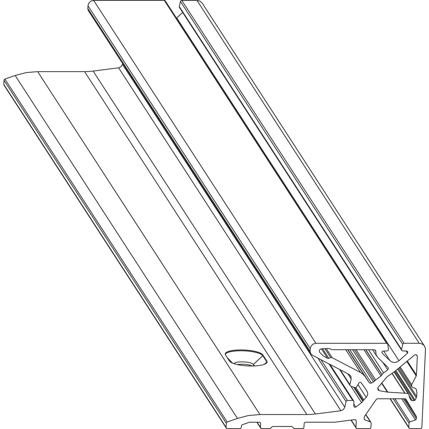 Maco #479116 HS Dichtungsschiene PVC einzeln, Flügelabstand 28 mm, L=3500 mm, KU schwarz