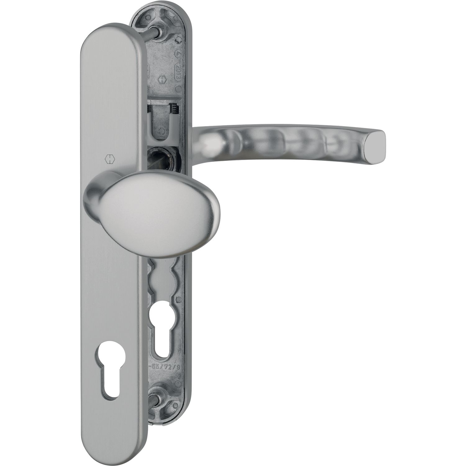 Hoppe Wechselgarnitur LIÈGE - auf Schmalschild 36 mm, Knopf, 67 - 72, Edelstahl-Effekt