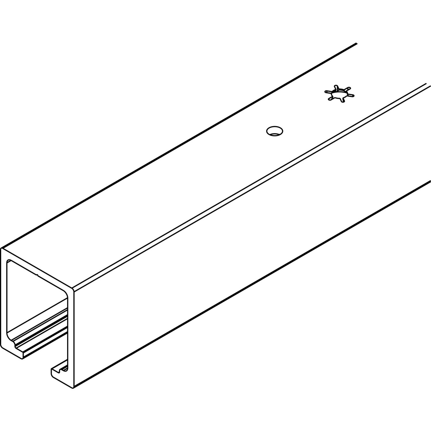 Hawa HAWA-Junior 80/100 Laufschiene Deckenmontage L=1600 mm Alu farblos eloxiert