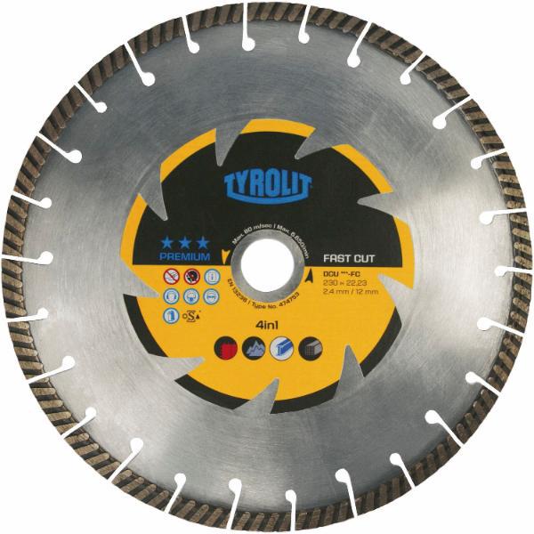 Tyrolit Diamant-Trennscheibe Premium DCU***FC 230 x 2.4/9 mm Fast Cut