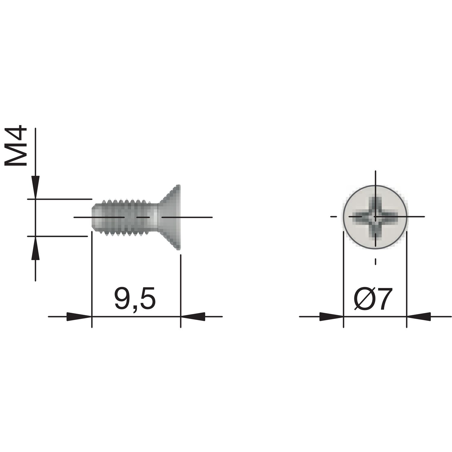 ninka Maori Spezialschraube, 4x9,5 mm, Stahl verzinkt