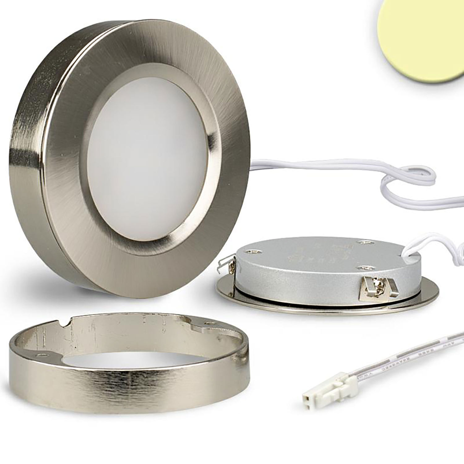 ISOLED LED Slim Ein- und Unterbauleuchte MiniAMP silber 3W 12V DC IP52 warmweiß dimmbar