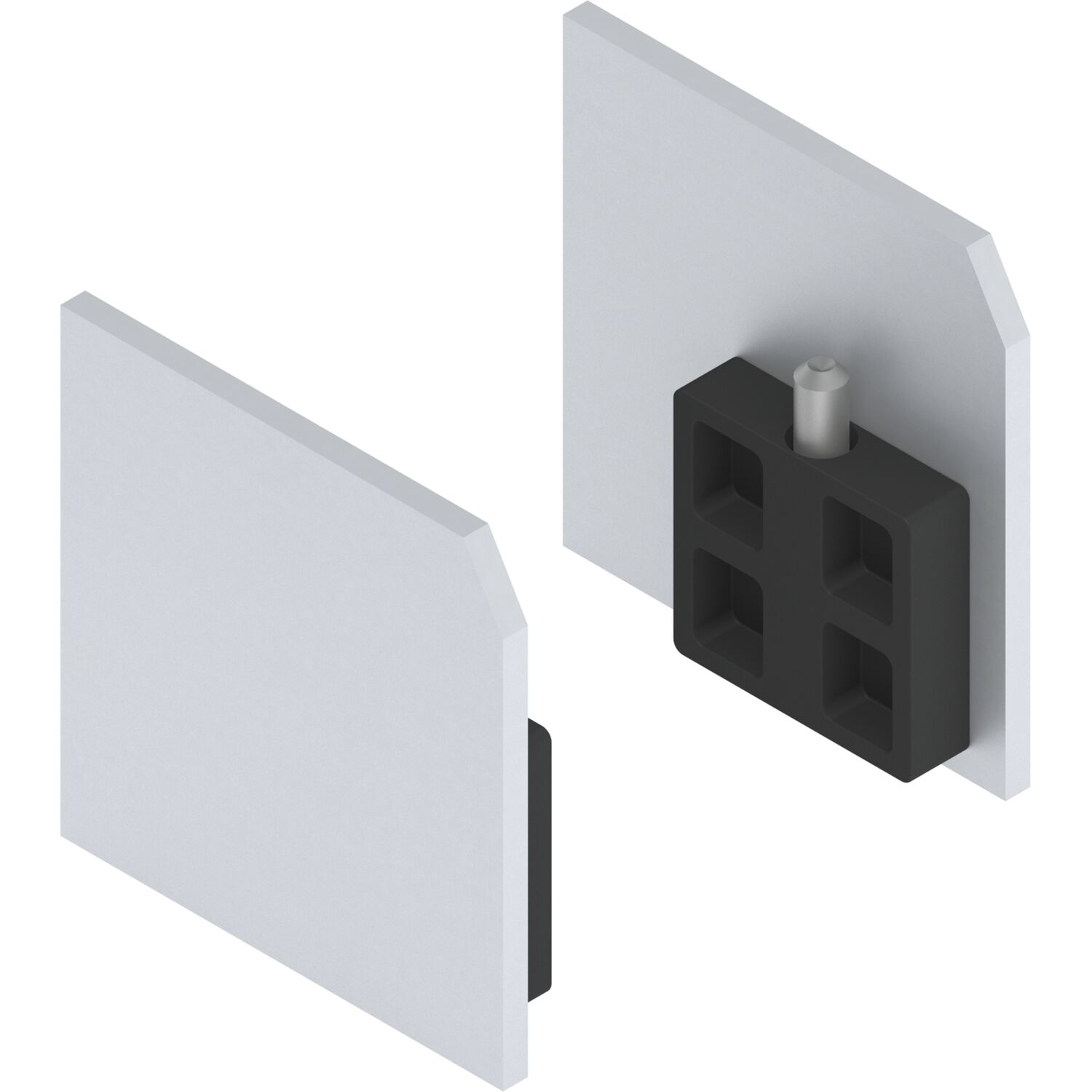 solido 100 Abdeckkappen-Set zu Wand-Montageprofil silber eloxiert