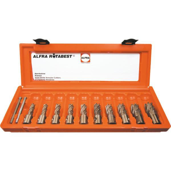 ALFRA Metallkernbohrer-Set HSS -Co ECO 10-teilig Schnitttiefe 30 mm