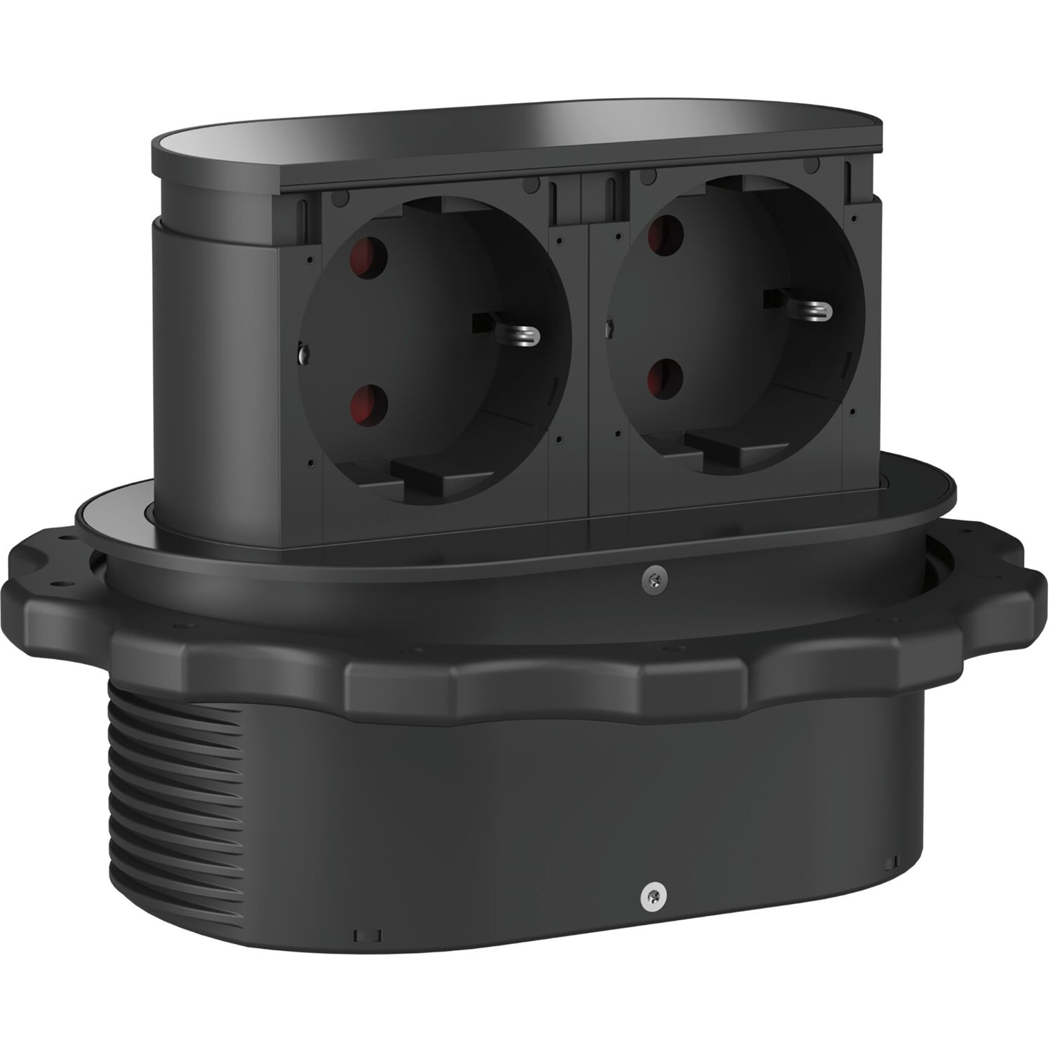 Steckdosenelement Piccolino 2 Stk. Schukosteckdosen, schwarz