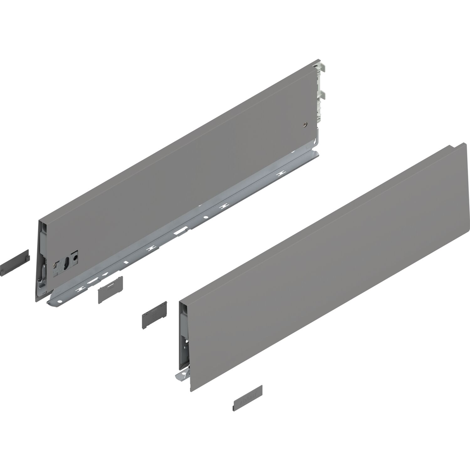 blum MERIVOBOX SET Höhe K, BLUMOTION B, 40kg, NL 600, Indiumgrau