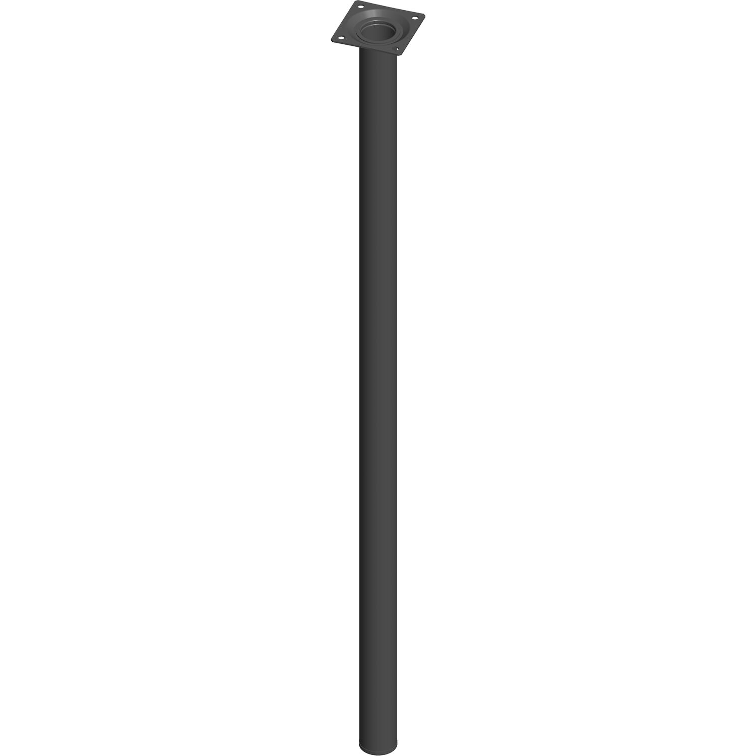 Möbelfuß Rundrohr ø 30 mm, Länge 700 mm, Stahl schwarz