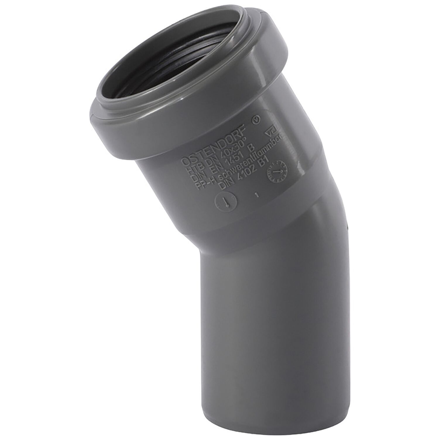 Bogen für Abflussrohr DN 40 mm / 30°