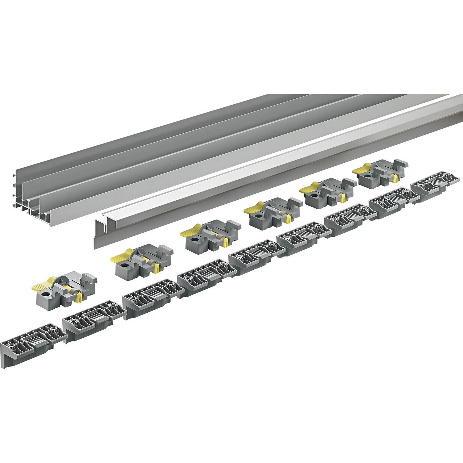 Hettich TopLine XL Lauf- und Führungsschienenset 2300 mm, Aluminium eloxiert