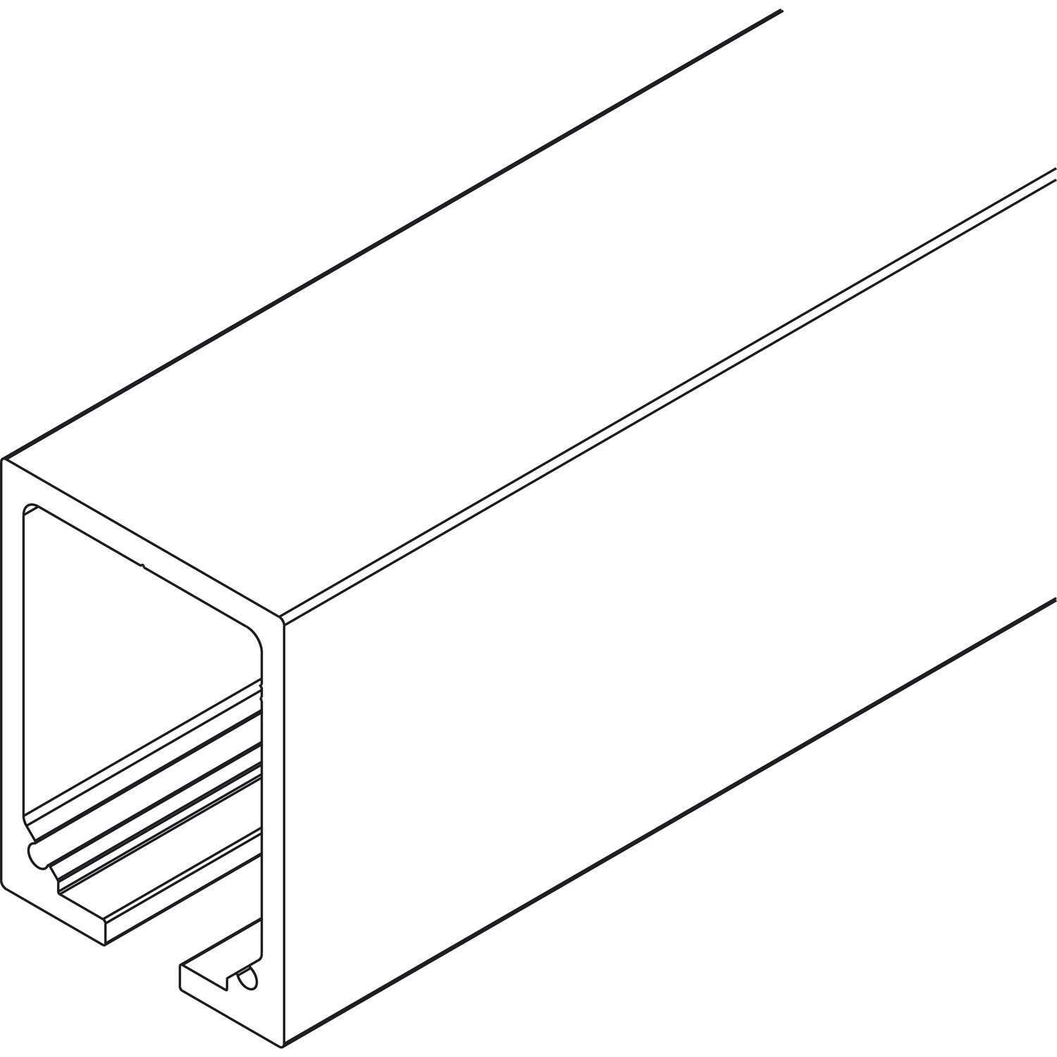 Hawa HAWA Junior 250 Laufschiene Deckenmontage L=6000 mm auf Maß Alu farblos eloxiert (250 mm)