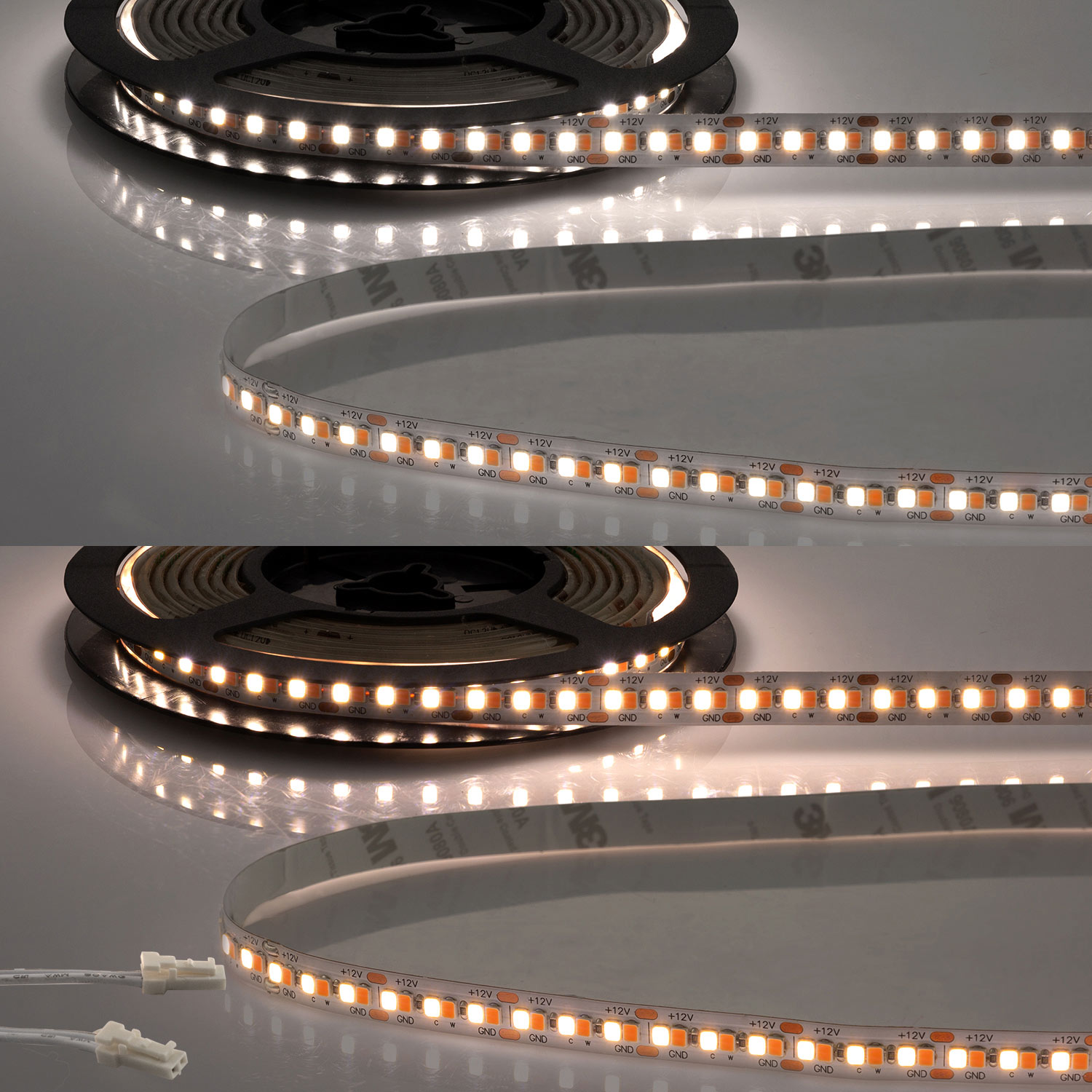 ISOLED LED CRI919/940 MiniAMP CCT Flexband 12V DC 15W IP20 120cm 2 polig Kabel mit Stecker 240 LED/m