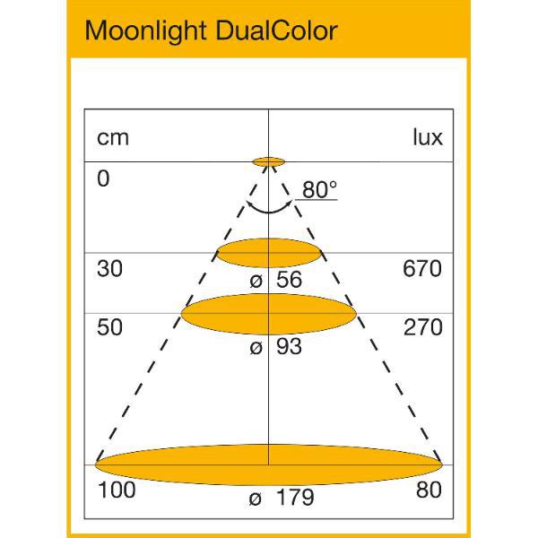 Leuchte Moonlight DualColor Edelstahl Effekt