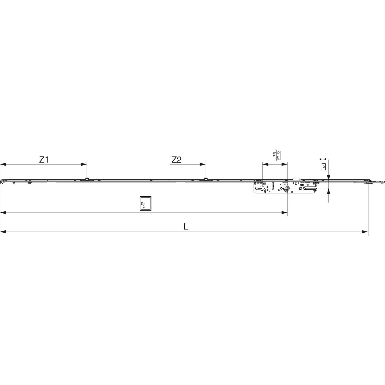 Maco #203829 MACO MM Balkontürverschluss fix, PZ92, DM 35 mm, VK 8 mm, L=1347 mm (203829)