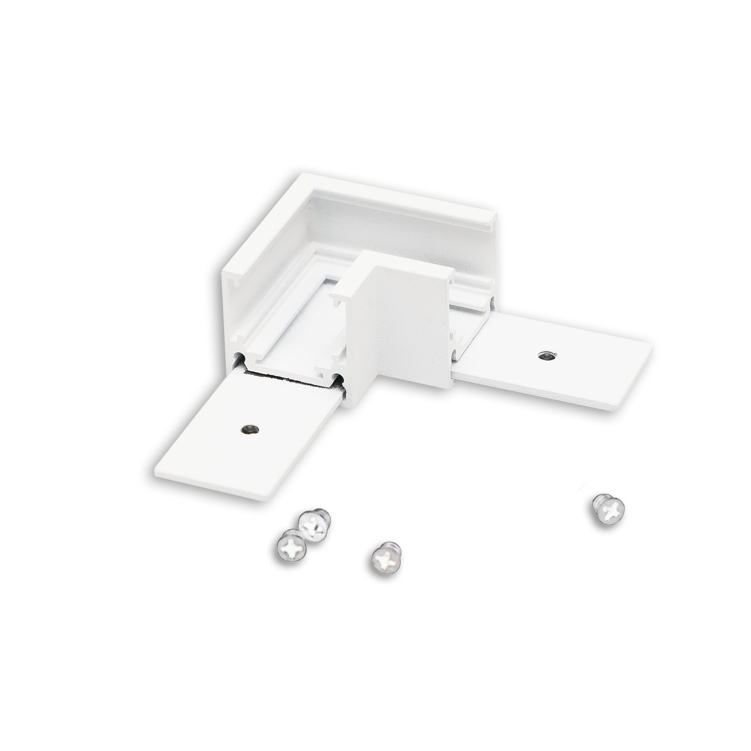 ISOLED Track48 Eckschiene 90° horizontal für Aufbauschiene flat weiß nicht stromführend