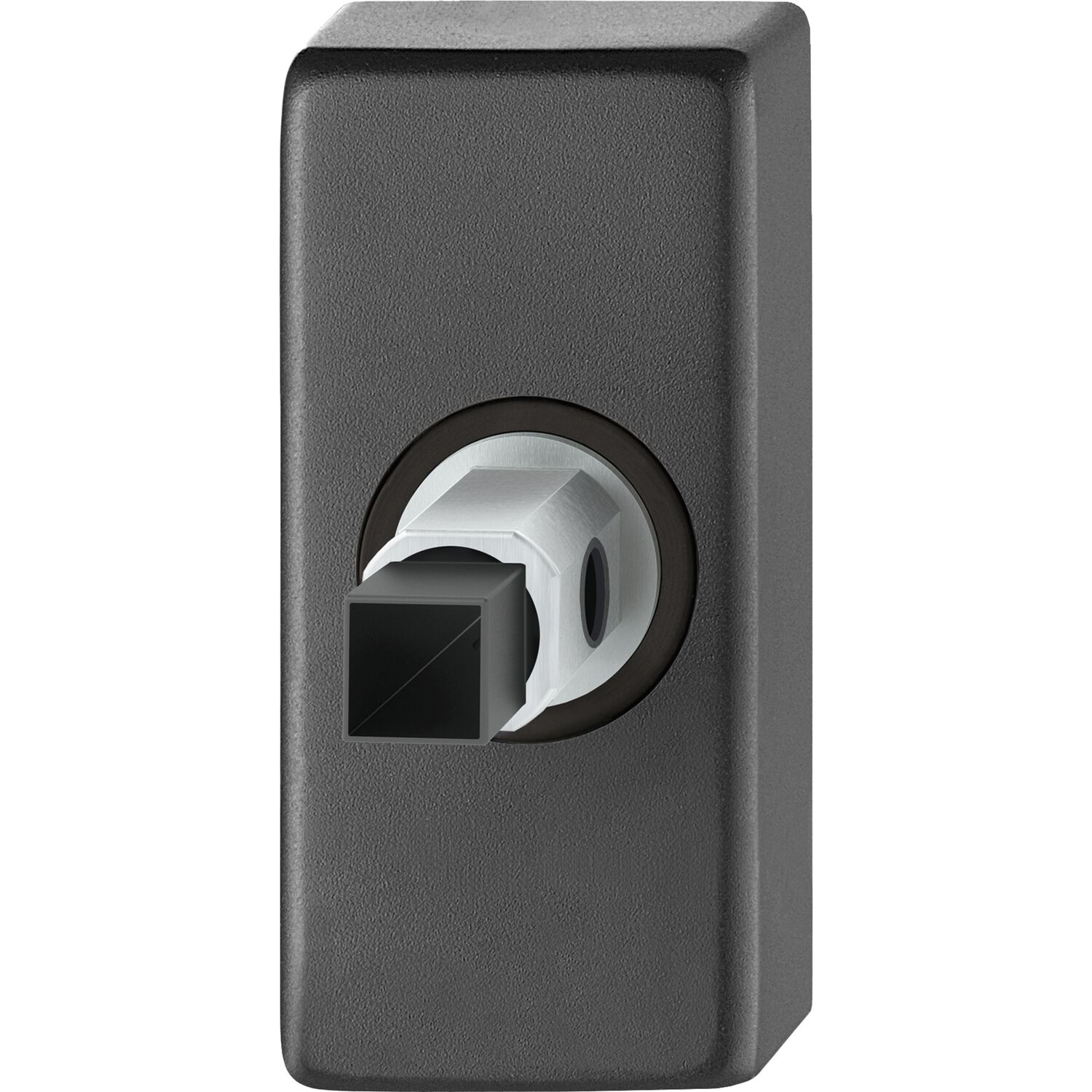 FSB Adapter-Rosette eckig Drücker für Rahmentür, Ansatz 8 mm, Aluminium schwarz