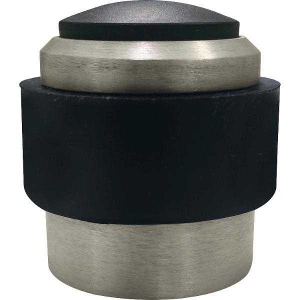 Marchesi Boden- und Wandtürpuffer Gummi schwarz ø 35mm Aluminium