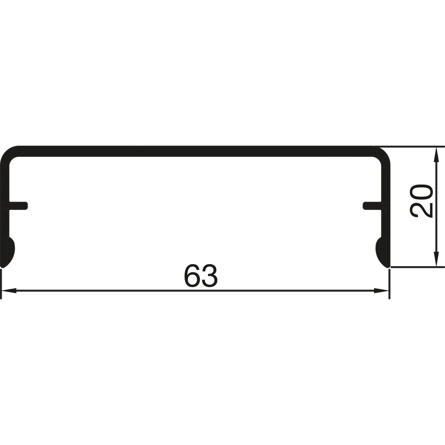 THYSSENKRUPP Syprotech Klipsabdeckung 63/20 Alu blank L=6000 mm