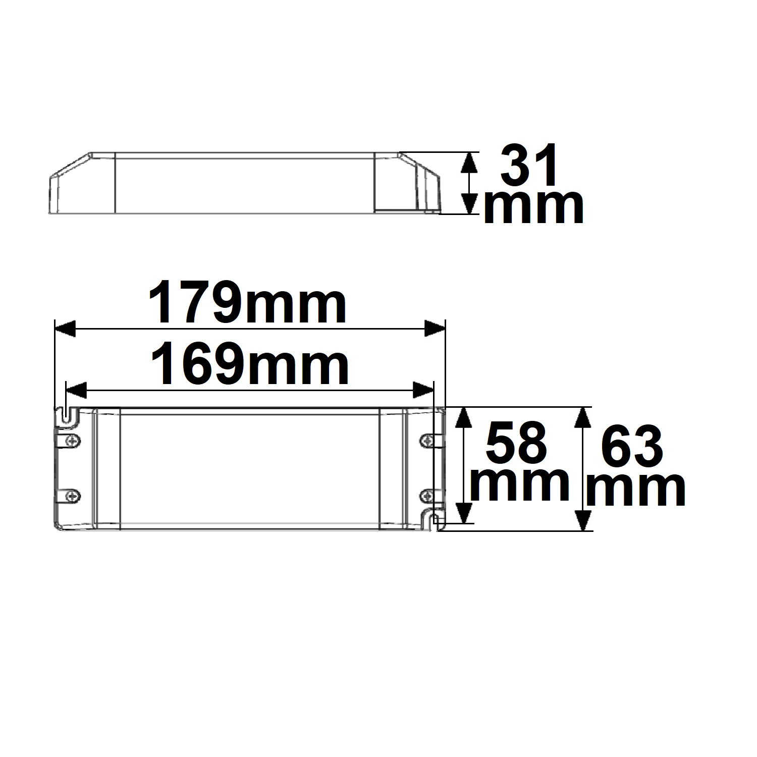 ISOLED LED Trafo 48V/DC 0-150W SELV flach
