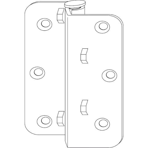 Maco #14064 Rustico Ladenmittelband gekröpft Versatz 25mm für Faltläden schwarz
