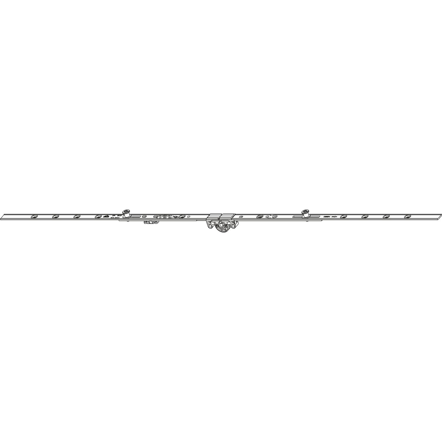 Roto ROTO NT/NX Kantengetriebe mittig/variabel DM 15 mm L= 800 mm 2P Zapfen silber