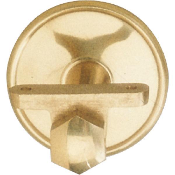 Schösswender Handlaufträger mit Winkel, Rosetten. ø 70 mm, Wandabstand 65 mm, Messing poliert