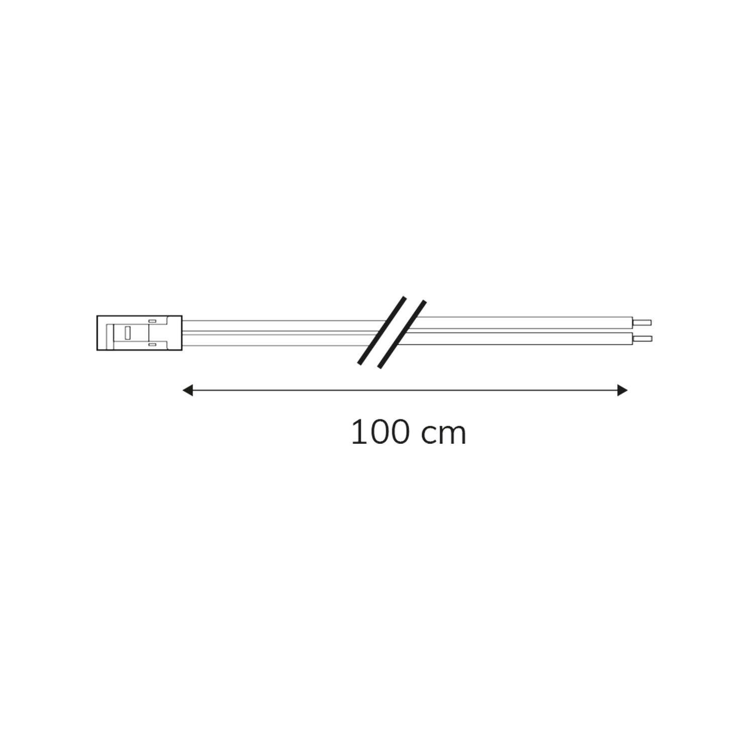 ISOLED MiniAMP Anschlussstecker male 100cm 2-polig weiß max. 3A