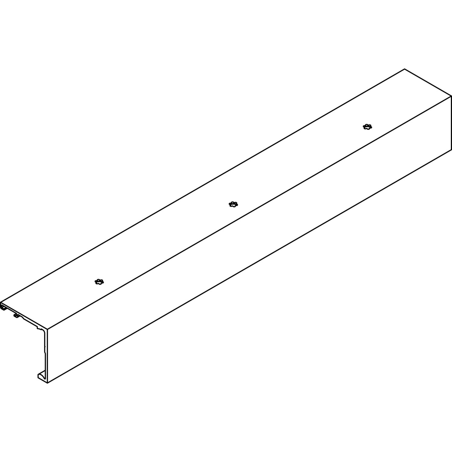 DORMA-Glas Muto 150 Laufschiene auf Maß Deckenmontage Edelstahl-Effekt (250 mm)