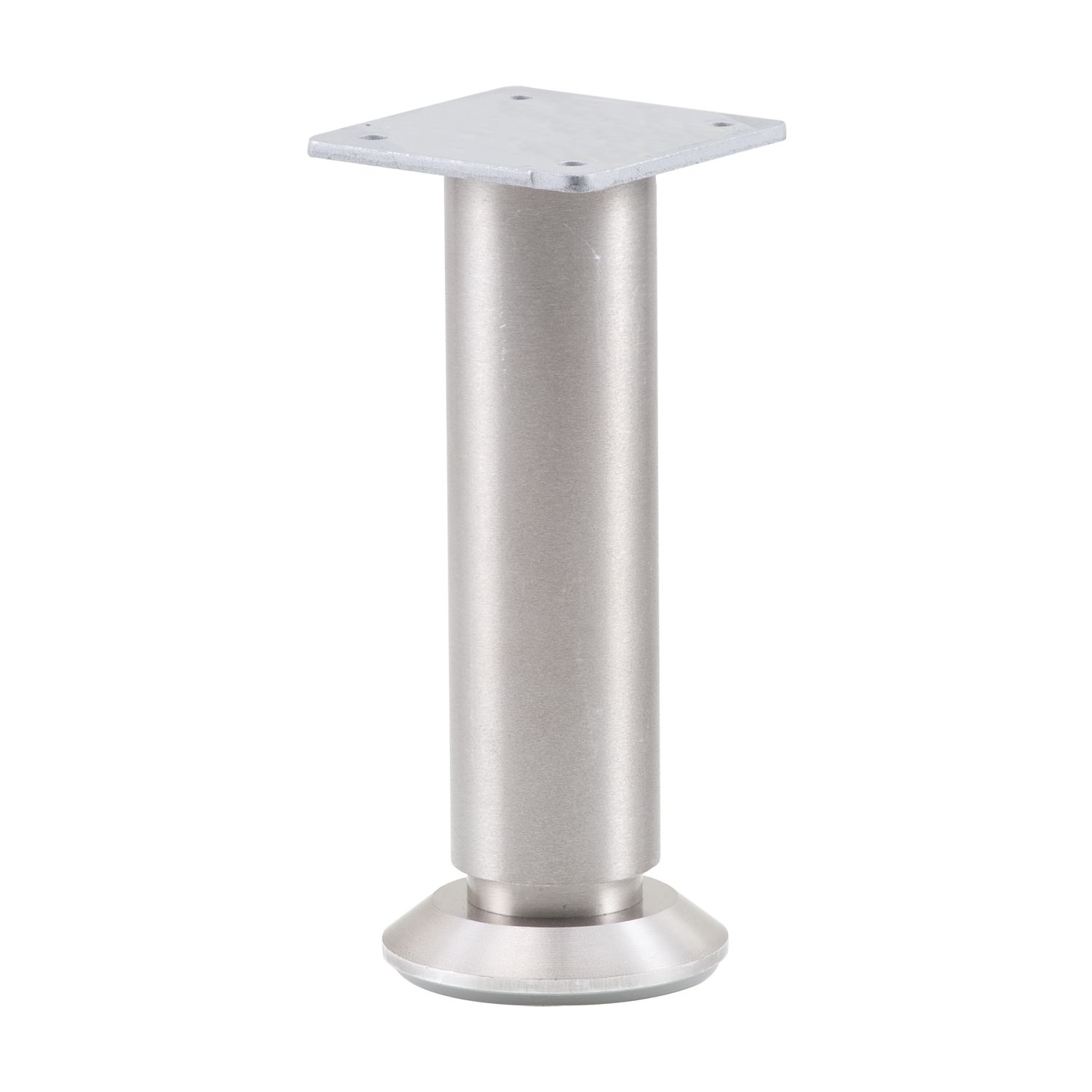 Dekorfuß Fuß ø 30 mm, Länge 100 mm, +10mm, Fußteller,Aluminium Edelstahl Effekt