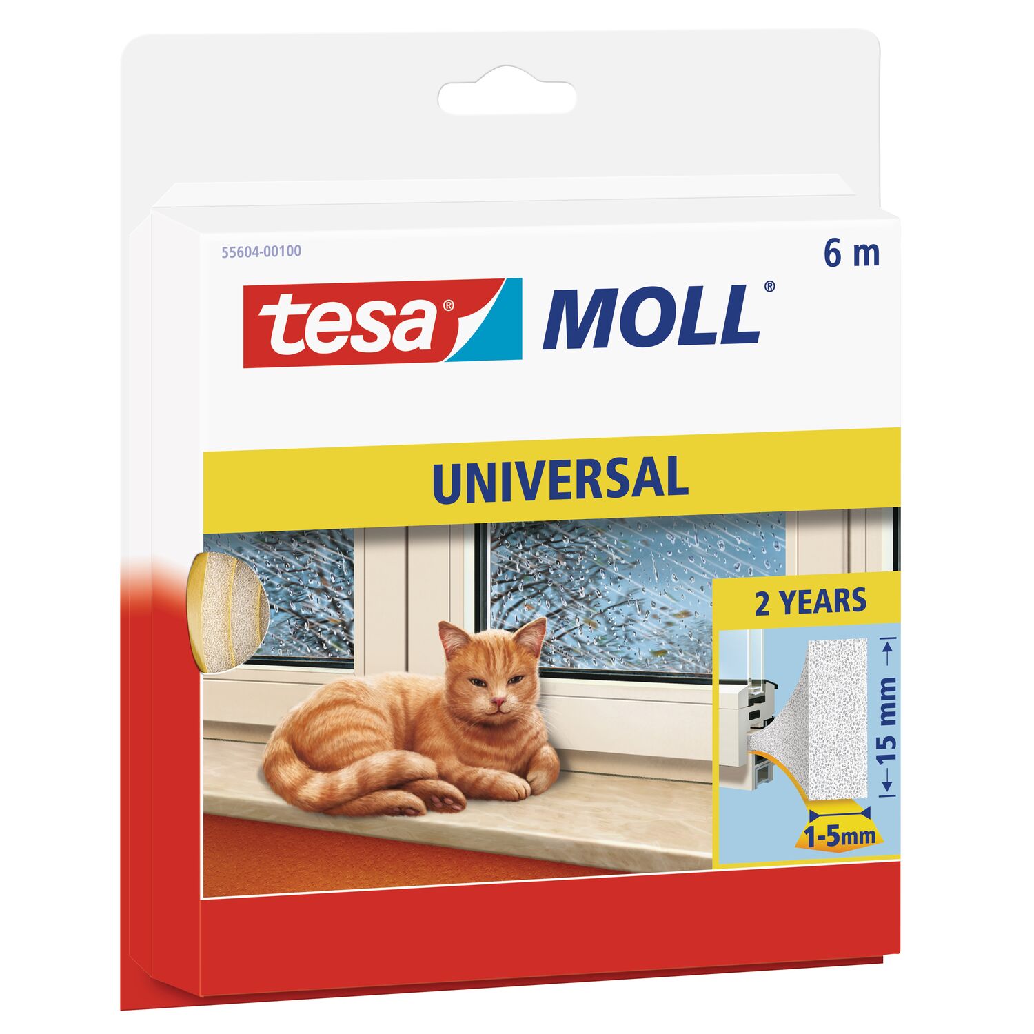 Tesa moll® UNIVERSAL Schaumstoff 15 x 6mm x 6m weiß