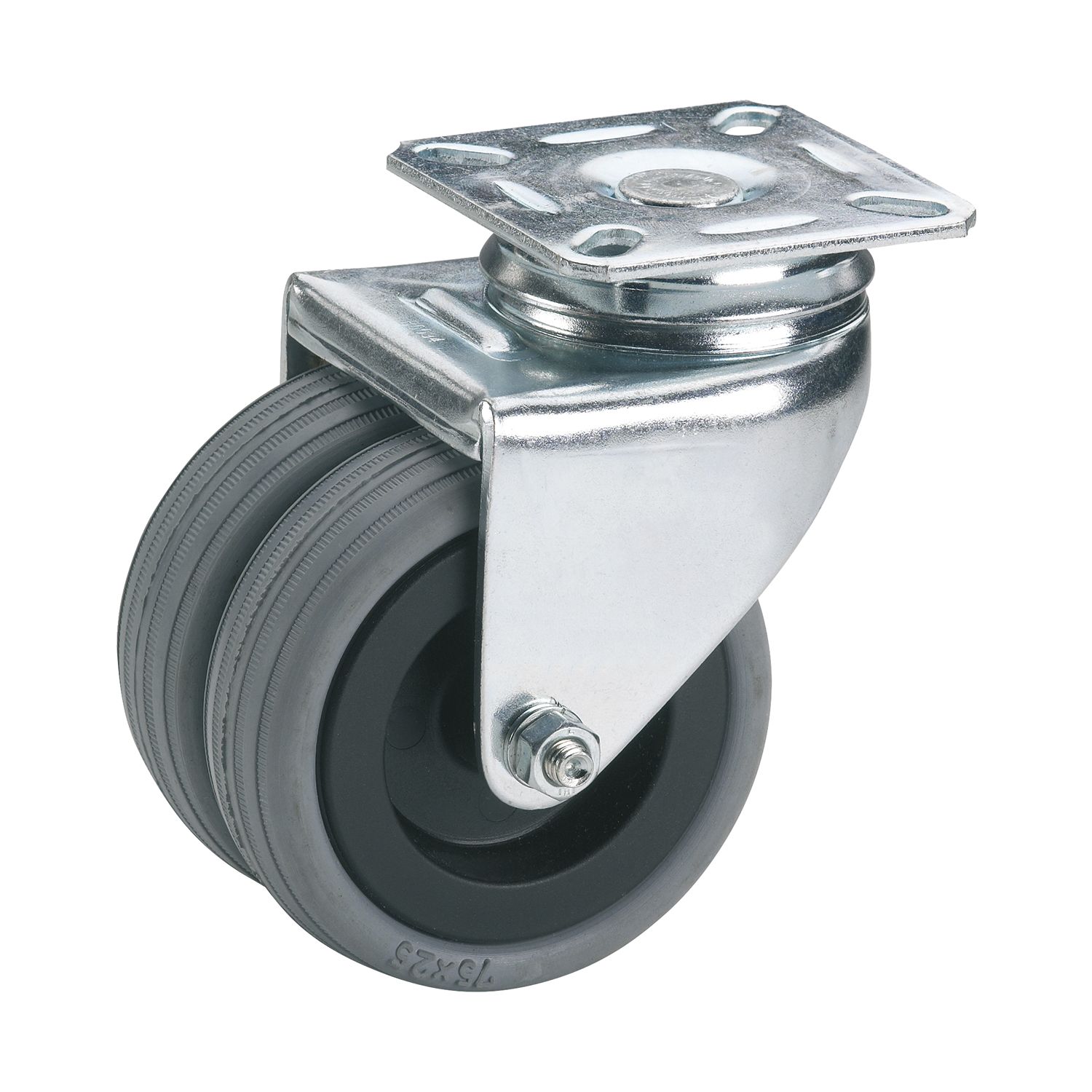 Dörner + Helmer Doppel-Lenkrolle Gummi 50 mm 80 kg