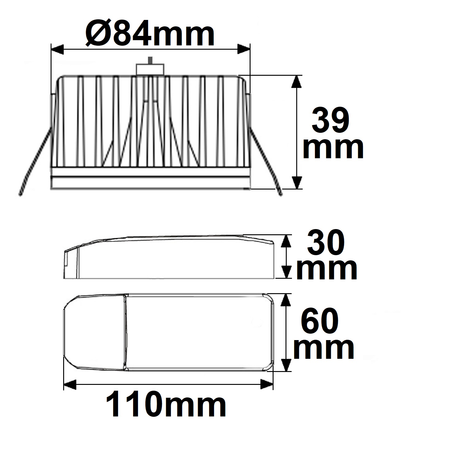 ISOLED LED Einbaustrahler Sys-90 12W weißdynamisch 2300-6000K Push/DALI DT8 dimmbar (exkl. Cover)