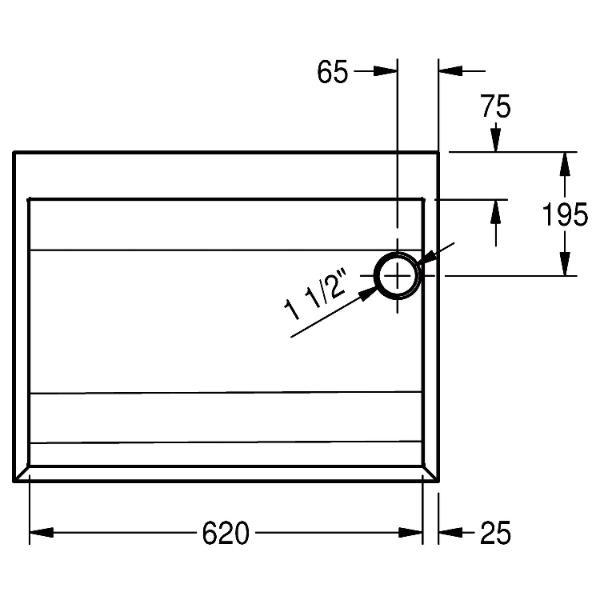 KWC Ausgussbecken Einlegemontage BS324N Ablauf rechts, Edelstahl