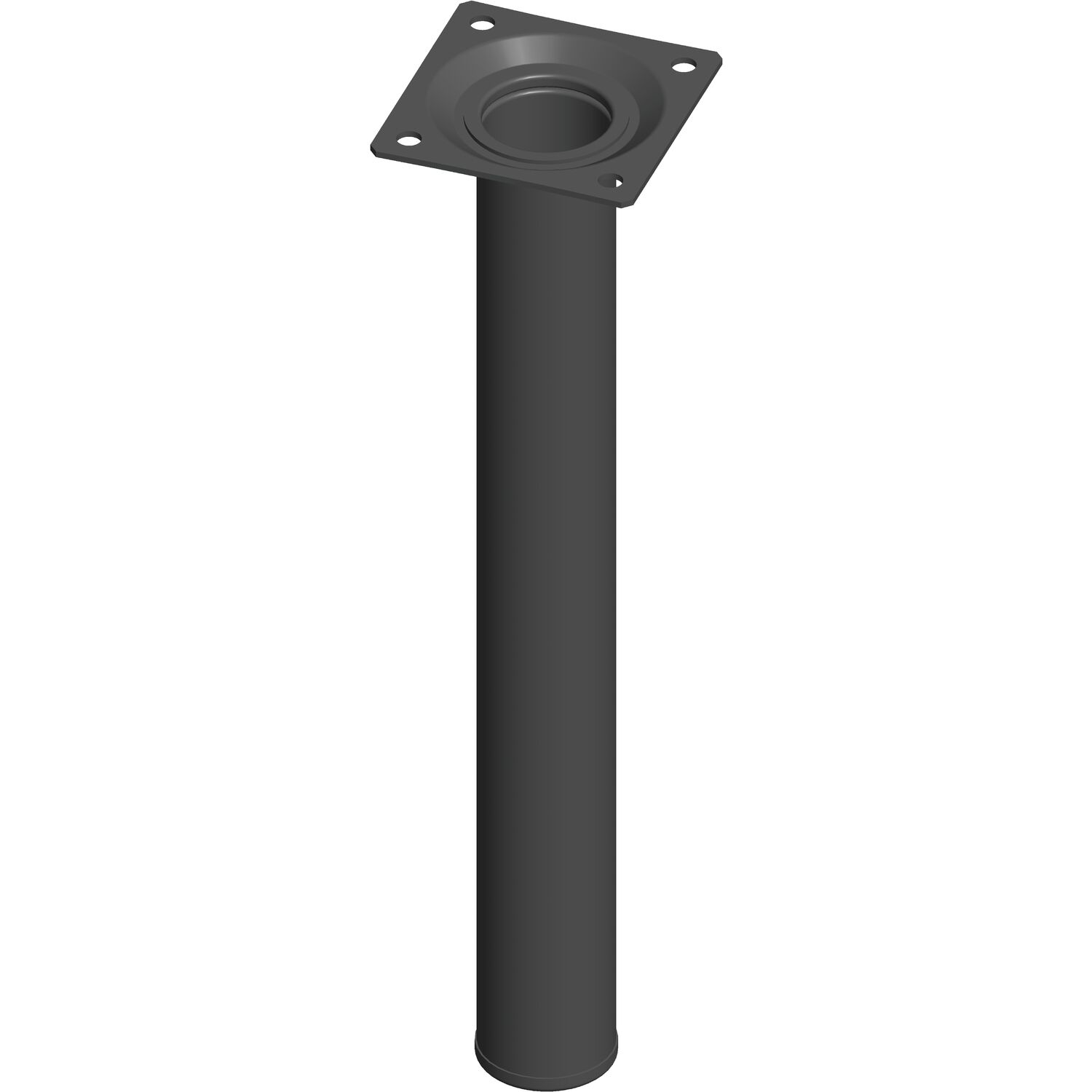 Möbelfuß Rundrohr ø 30 mm, Länge 250 mm, Stahl schwarz