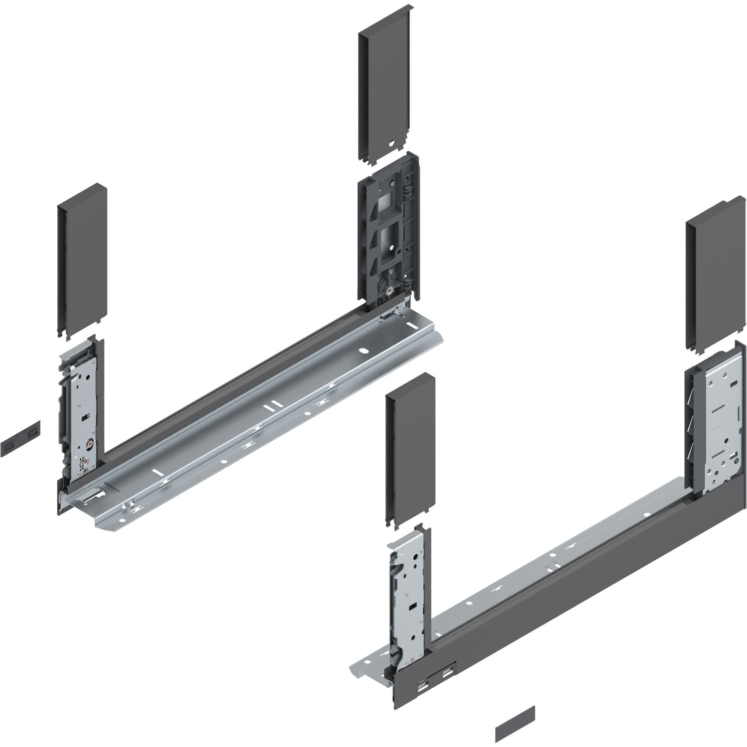 blum LEGRABOX free, Zarge Höhe C, NL 450, Oriongrau-matt