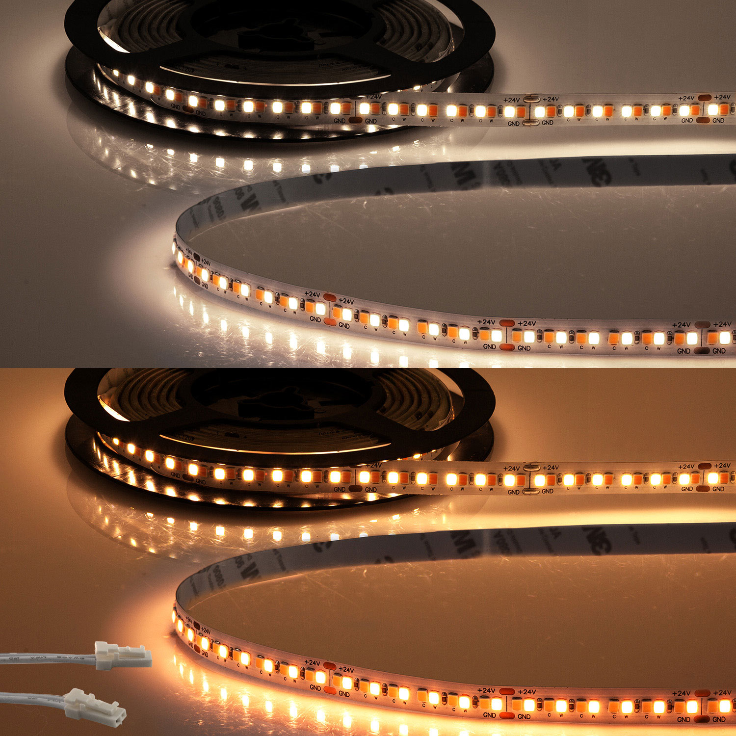 ISOLED LED CRI919/940 MiniAMP CCT Flexband 24V DC 15W IP20 120cm 2 polig Kabel mit Stecker 240 LED/m