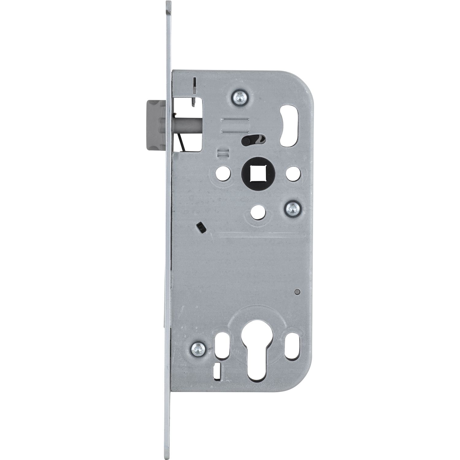 secOtec Einstemmschloss PZW Dormaß 50mm rund silberfärbig ÖNORM B