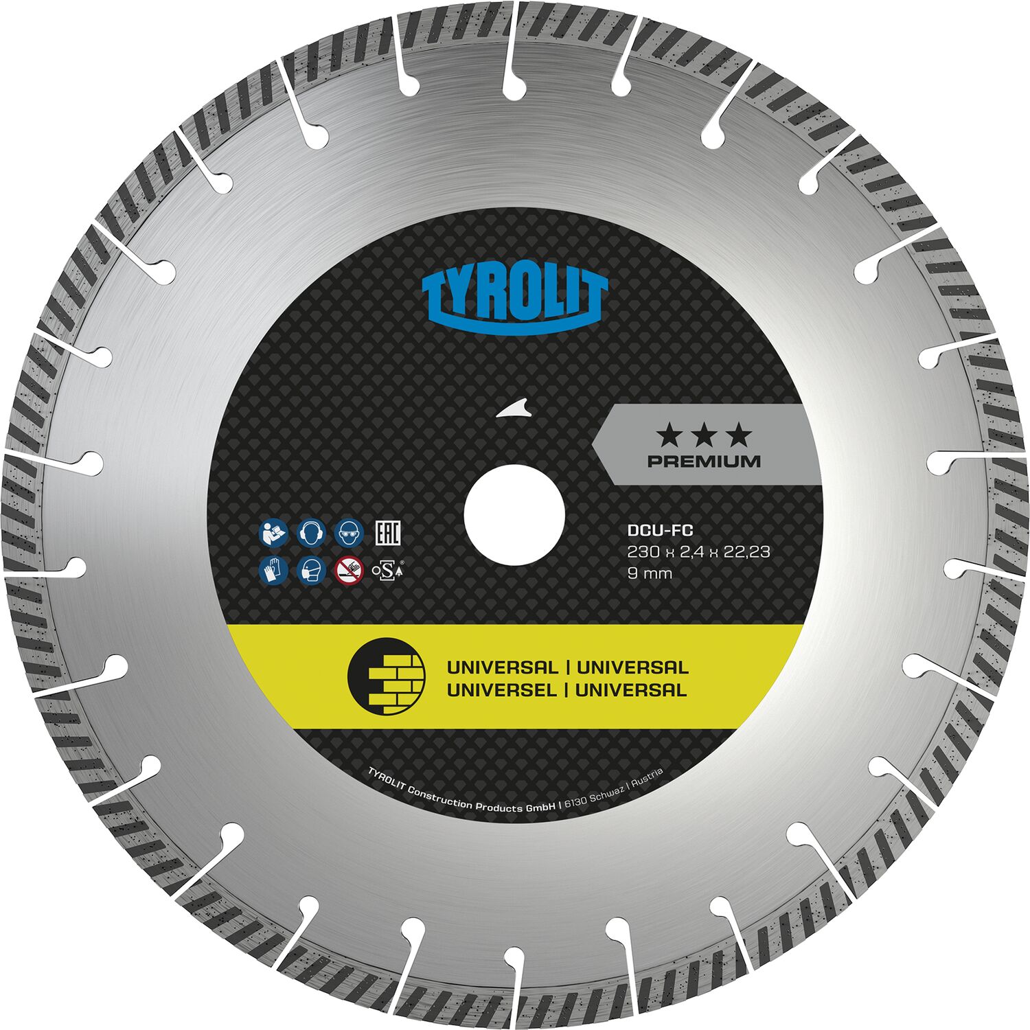 Tyrolit Diamant-Trennscheibe Premium DCU***FC 230 x 2.4/9 mm Fast Cut