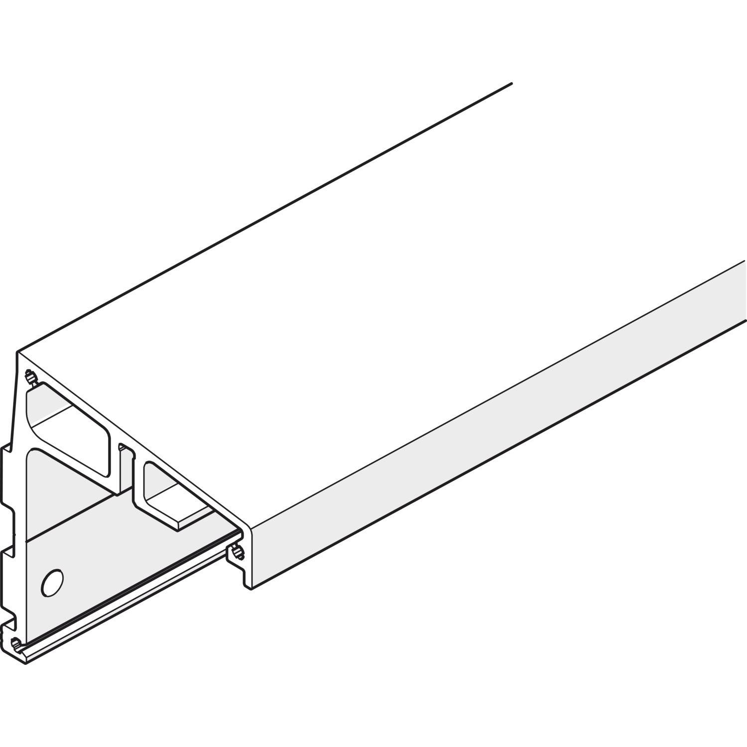 Hawa Winkeltragprofil HAWA-Frontslide 60/A und 60/matic f. 1-Ebene auf Maß silber (250 mm)
