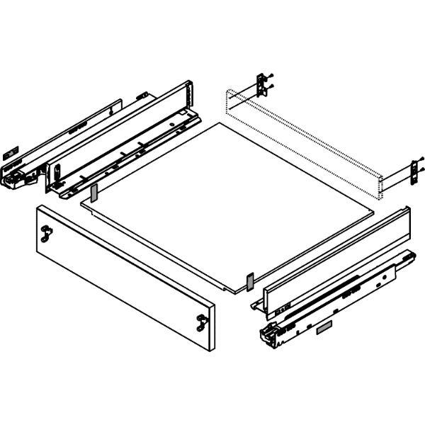 blum LEGRABOX pure SET Höhe F, BLUMOTION S, 40Kg, NL 500, Oriongrau